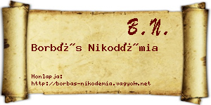 Borbás Nikodémia névjegykártya