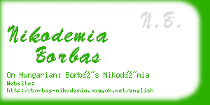 nikodemia borbas business card